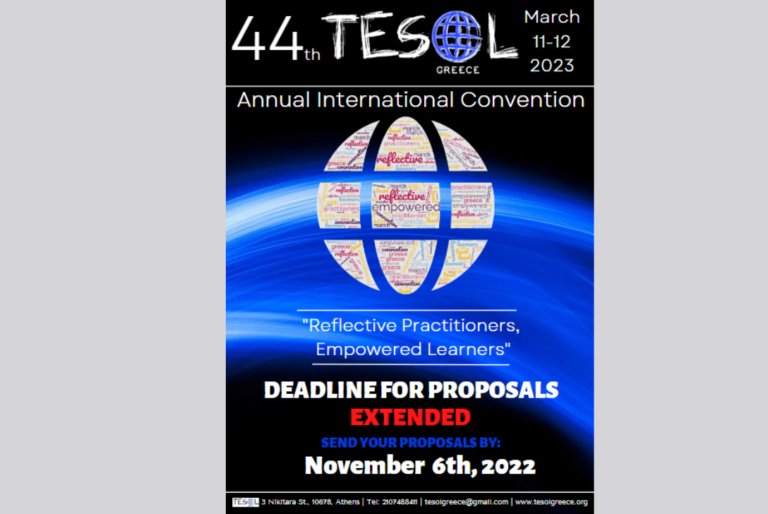 Read more about the article Deadline Extended! Call for Participation: 44th TESOL Greece Annual International Convention