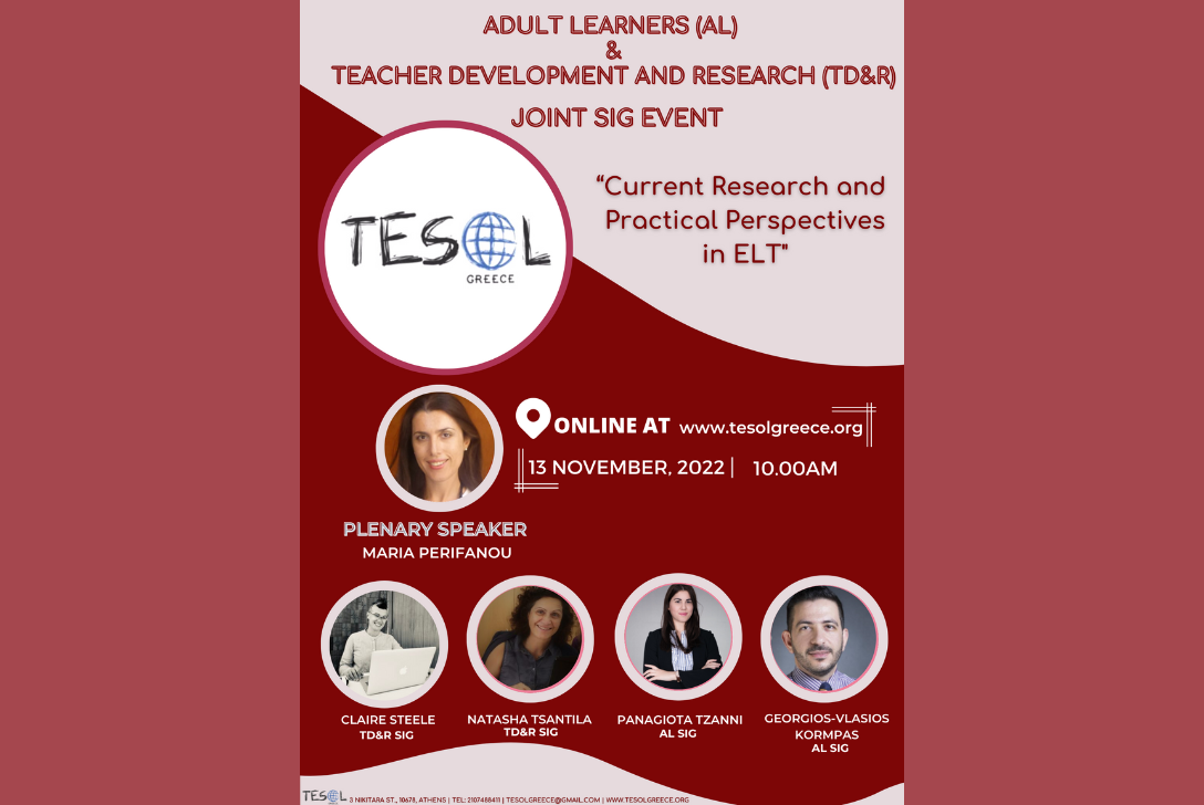 Read more about the article Join our Adult Learners & TDR Online SIG Event “Current Research and Practical Perspectives in ELT”
