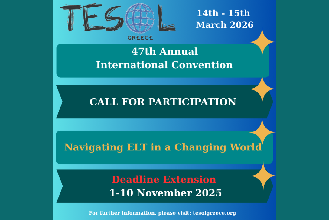 Read more about the article Deadline Extended! Call for Participation: 47th TESOL Greece Annual International Convention